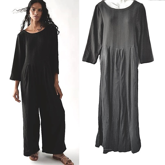 Free People Endless Summer NWOT Shiloh Scoop Keyhole Back 3/4 Sleeve Jumpsuit XS - Picture 1 of 16